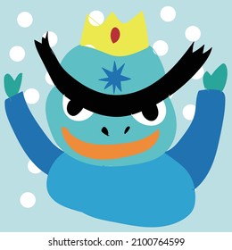 Character illustration of a winter general like a monster that controls the cold of winter