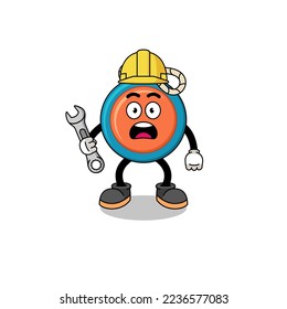 Character Illustration of yoyo with 404 error , character design