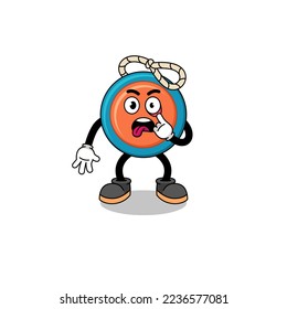 Character Illustration of yoyo with tongue sticking out , character design