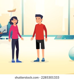Character illustrator in the gym