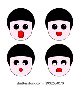 character image of funny face expression vector illustration
