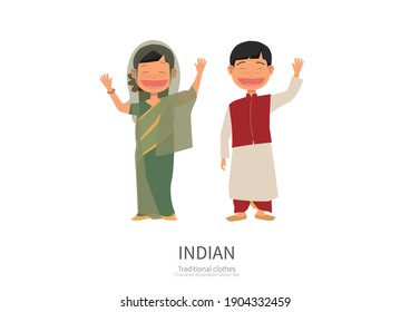 Character in Indian traditional clothes.