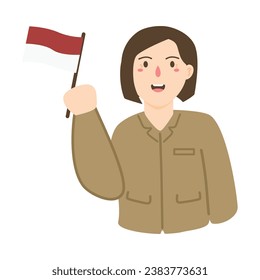 character indonesia civil servant worker illustration