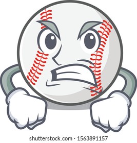 Character isolated baseball with a angry cute