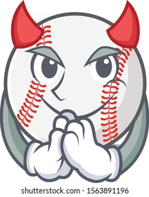 Character isolated baseball with a devil cute