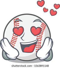 Character isolated baseball with a in love cute