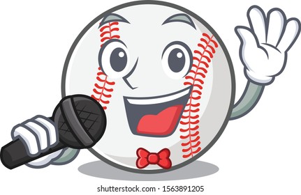 Character isolated baseball with a singing cute