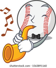 Character isolated baseball with a with trumpet cute