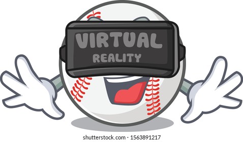 Character isolated baseball with a virtual reality cute