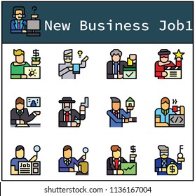 Character of  Jobs icon set vector art eps10