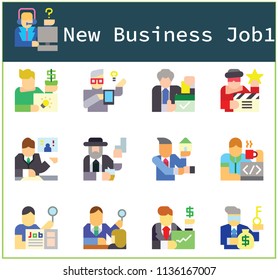 Character of  Jobs icon set vector art eps10