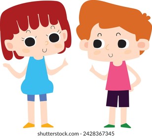 Personaje niño lindo kawaii familia niño y niña hermana hermano madre padre futuro color asiático chibi estilo cómico