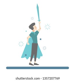 character kid success vector