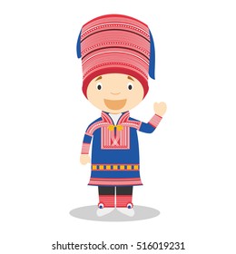 Character from Lapland dressed in the traditional way Vector Illustration. Kids of the World Collection.