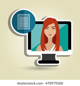 character laptop cellphone app vector illustration graphic