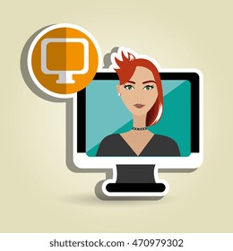 character laptop cellphone app vector illustration graphic