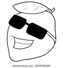 character lemon fruit illustration hand drawn outline vector