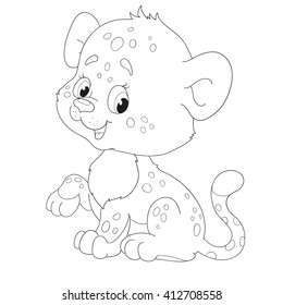 Character leopard. Page coloring book