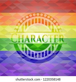 Character lgbt colors emblem 