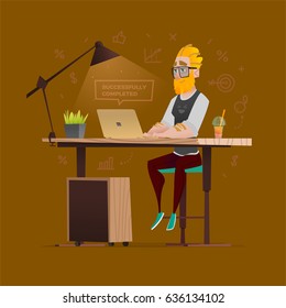 Character lifestyle situation in real life. Business process