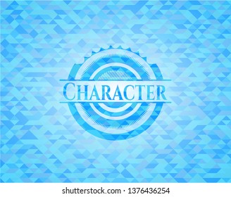 Character light blue mosaic emblem