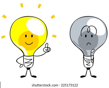 Character of the light bulb, inspiration Idea