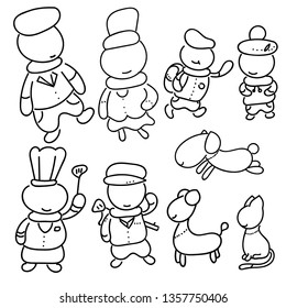 Character lines, cartoon, set