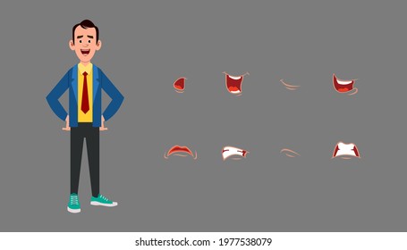 Character lip sync expression set.  Different emotions for custom animation 