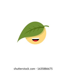 character logo of a boy with leaf hair