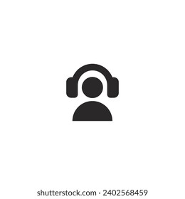 Character logo of a person wearing a headset with a blank background