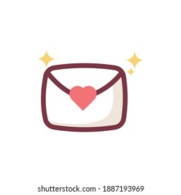 character in love with hearts. Cute hand drawn art illustration in cartoon, doodle style.