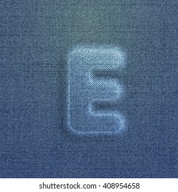 Character made by denim, from a typeset, vector