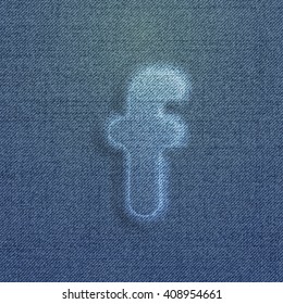 Character made by denim, from a typeset, vector