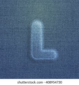 Character made by denim, from a typeset, vector