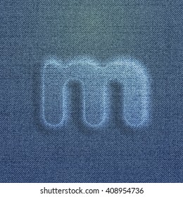 Character made by denim, from a typeset, vector