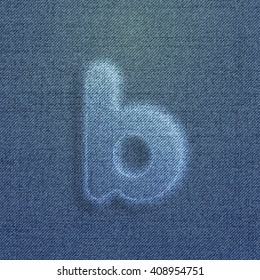 Character made by denim, from a typeset, vector