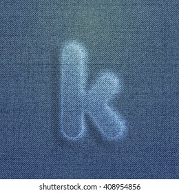 Character made by denim, from a typeset, vector