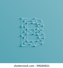A character made by pins and lines forming net, 3D and realistic, vector