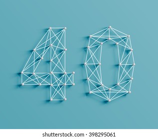 A character made by pins and lines, 3D and realistic, vector