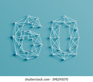 A character made by pins and lines, 3D and realistic, vector