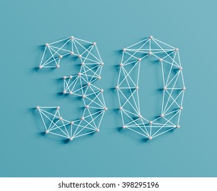 A character made by pins and lines, 3D and realistic, vector