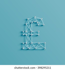 A character made by pins and lines, 3D and realistic, vector