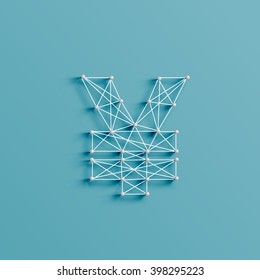 A character made by pins and lines, 3D and realistic, vector