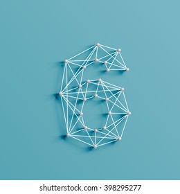 A character made by pins and lines, 3D and realistic, vector