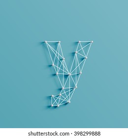 A character made by pins and lines, 3D and realistic, vector