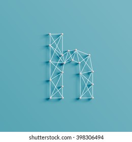Character made by pins and lines, 3D and realistic, vector