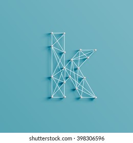 Character made by pins and lines, 3D and realistic, vector