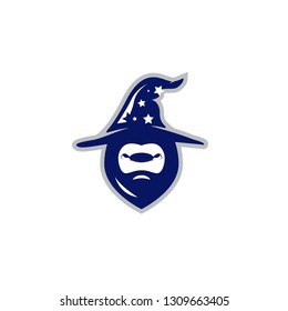 Character Magic Logo hat wizard flat