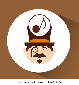 character male hipster music note vector illustration eps 10