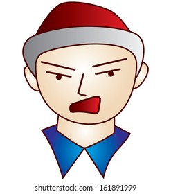 character man Angry face
